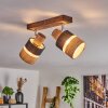 Fallhagen ceiling light chrome, dark brown, 2-light sources