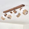 Fallhagen ceiling light chrome, dark brown, 4-light sources