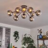 Gastor ceiling light 83 cm clear, Smoke-coloured, 10-light sources