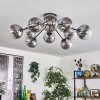 Gastor ceiling light 83 cm clear, Smoke-coloured, 10-light sources