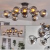 Gastor ceiling light 83 cm chrome, clear, 10-light sources