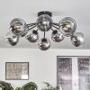 Gastor ceiling light 83 cm chrome, clear, 10-light sources