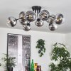 Gastor ceiling light 83 cm chrome, clear, 10-light sources