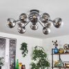 Gastor ceiling light 83 cm chrome, clear, 10-light sources