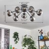 Gastor ceiling light 83 cm chrome, clear, 10-light sources