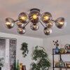 Gastor ceiling light 83 cm chrome, clear, 10-light sources