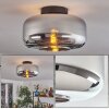 Boza ceiling light chrome, Smoke-coloured, 1-light source