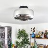 Boza ceiling light chrome, Smoke-coloured, 1-light source