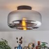 Boza ceiling light chrome, Smoke-coloured, 1-light source