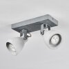 Lomma ceiling light brushed steel, 2-light sources