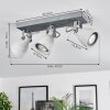 Lomma ceiling light brushed steel, 3-light sources