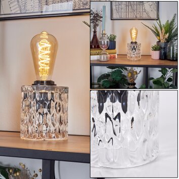 Sonhim table lamp black, transparent, clear, 1-light source