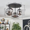 Zernez ceiling light black, 3-light sources