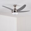 Ceiling Fan Morino matt nickel, silver, 2-light sources, Remote control