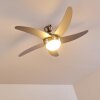 Ceiling Fan Morino matt nickel, silver, 2-light sources, Remote control