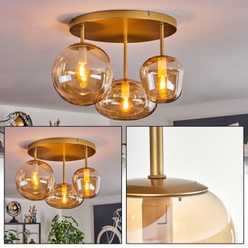 Zernez ceiling light gold, 3-light sources