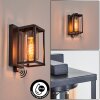 Portalis outdoor wall light black, 1-light source, Motion sensor