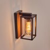 Portalis outdoor wall light brown, Wood like finish, black, 1-light source