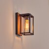 Portalis outdoor wall light brown, Wood like finish, black, 1-light source