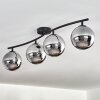 Gastor ceiling light chrome, Smoke-coloured, 4-light sources