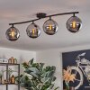 Gastor ceiling light chrome, Smoke-coloured, 4-light sources