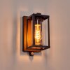 Portalis outdoor wall light brown, Wood like finish, black, 1-light source, Motion sensor