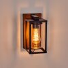 Portalis outdoor wall light brown, Wood like finish, black, 1-light source, Motion sensor