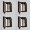 Portalis outdoor wall light brown, Wood like finish, black, 1-light source, Motion sensor