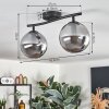 Gastor ceiling light Smoke-coloured, 2-light sources