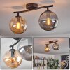 Gastor ceiling light, globe light Amber, Smoke-coloured, 2-light sources