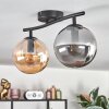 Gastor ceiling light, globe light Amber, Smoke-coloured, 2-light sources