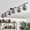 Gastor ceiling light, globe light chrome, Smoke-coloured, 6-light sources