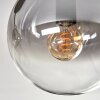 Gastor ceiling light, globe light chrome, clear, Smoke-coloured, 6-light sources