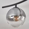 Gastor ceiling light, globe light chrome, clear, Smoke-coloured, 6-light sources