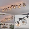 Gastor ceiling light, globe light Amber, clear, Smoke-coloured, 6-light sources