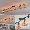 Gastor ceiling light, globe light Amber, 6-light sources