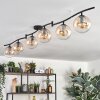 Gastor ceiling light, globe light Amber, clear, 6-light sources