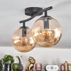 Gastor ceiling light, globe light Amber, 2-light sources