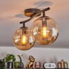 Gastor ceiling light, globe light Amber, 2-light sources