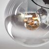 Gastor ceiling light, globe light clear, Smoke-coloured, 3-light sources