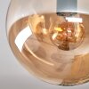 Gastor ceiling light, globe light Amber, 3-light sources