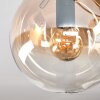 Gastor ceiling light, globe light Amber, clear, 3-light sources