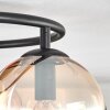 Gastor ceiling light, globe light Amber, clear, 3-light sources