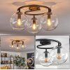 Gastor ceiling light, globe light clear, 3-light sources