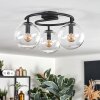 Gastor ceiling light, globe light clear, 3-light sources