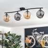 Gastor ceiling light, globe light Amber, Smoke-coloured, 4-light sources