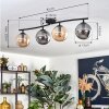 Gastor ceiling light, globe light Amber, Smoke-coloured, 4-light sources