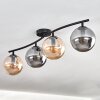 Gastor ceiling light, globe light Amber, Smoke-coloured, 4-light sources