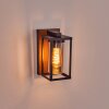 Portalis outdoor wall light brown, Wood like finish, black, 1-light source