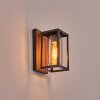 Portalis outdoor wall light brown, Wood like finish, black, 1-light source